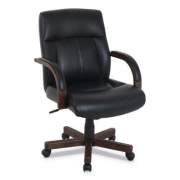 kathy ireland OFFICE by Alera KA641MB Dorian Series Wood-Trim Leather Office Chair
