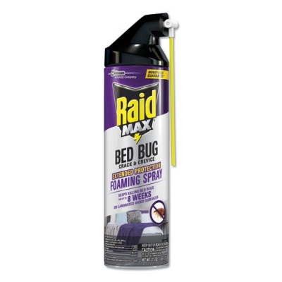 Raid Foaming Crack and Crevice Bed Bug Killer, 17.5 oz, Aerosol, 6/Carton (305739)