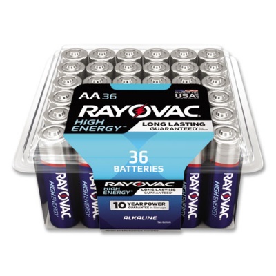 Rayovac High Energy Premium Alkaline AA Batteries, 36/Pack (81536PPK)