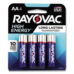 Rayovac High Energy Premium Alkaline AA Batteries, 4/Pack (8154K)