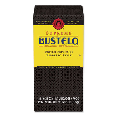 Cafe Bustelo ESPRESSO STYLE COFFEE PODS, 18/BOX, 6 BOXES/CARTON (11544)