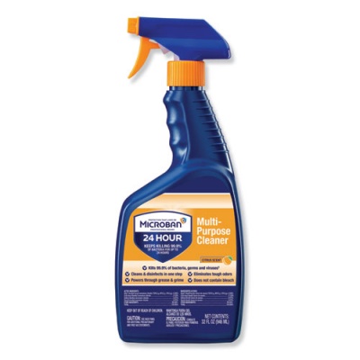 Microban 24-Hour Disinfectant Multipurpose Cleaner, Citrus, 32 oz Spray Bottle (30110EA)