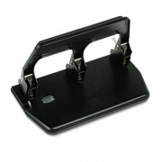 Master 40-Sheet Heavy-Duty Three-Hole Punch with Gel Padded Handle, 9/32" Holes, Black (MP50)