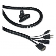 Innovera Cable Management Coiled Tube, 0.75" Dia x 77.5" Long, Black (39660)