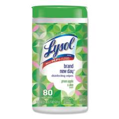 LYSOL DISINFECTING WIPES, 7 X 8, GREEN APPLE AND ALOE, 80 WIPES/CANISTER (75599EA)