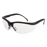 MCR Safety Klondike Safety Glasses, Matte Black Frame, Clear Lens, 12/Box (KD110BX)