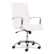 Sadie 5-THIRTEEN MID-BACK EXECUTIVE LEATHER CHAIR, SUPPORTS UP TO 250 LBS., WHITE SEAT/BACK, CHROME BASE (VST513)