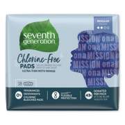 Seventh Generation CHLORINE-FREE ULTRA THIN PADS WITH WINGS, REGULAR, 18/PACK, 6 PACKS/CARTON (450022)