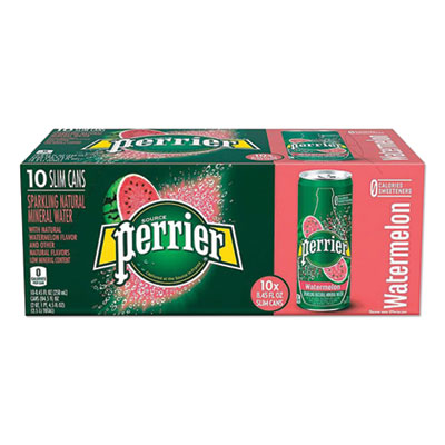 Perrier SPARKLING NATURAL MINERAL WATER, WATERMELON, 8.45 OZ CAN, 10 CANS/PACK (2618606)