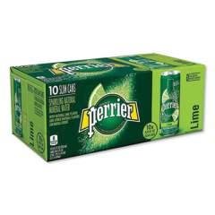 Perrier SPARKLING NATURAL MINERAL WATER, LIME, 8.45 OZ CAN, 10 CANS/PACK (85718)