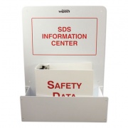 Impact SDS Information Center with Binder, 17.95w x 5.15d x 24h, White/Red (799190)