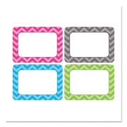 Teacher Created Resources ALL GRADE SELF-ADHESIVE NAME TAGS, 3.5 X 2.5, CHEVRON BORDER DESIGN, ASSORTED COLORS, 36/PACK (1112336)