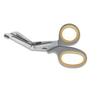 First Aid Only TITANIUM-BONDED ANGLED MEDICAL SHEARS, 7" LONG, 3" CUT LENGTH, GRAY/YELLOW OFFSET HANDLE (940750)