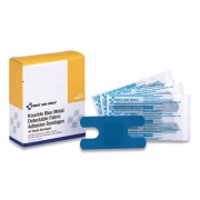 First Aid Only BLUE METAL DETECTABLE FABRIC ADHESIVE BANDAGES, FOUR-WING KNUCKLE, 1.5" X 3", 40/BOX (71733)