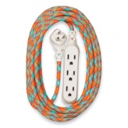 360 Electrical Habitat Accent Collection Braided AC Extension Cord, 8 ft, 13 A, Poppy Fields (360422)