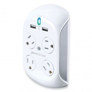 360 Electrical REVOLVE 3.4 SURGE PROTECTOR, 4 AC OUTLETS, 2 USB PORTS, 918 J, WHITE/GRAY (2481426)