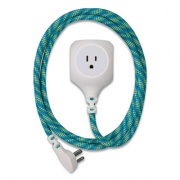 360 Electrical HABITAT ACCENT COLLECTION BRAIDED AC/USB EXTENSION CORD, 6 FT, 13 A, MINT JULEP (2661495)