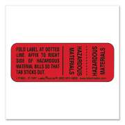 LabelMaster Hazmat Shipping Paper Tab Labels, HAZARDOUS MATERIALS, 2 x 0.75, Red, 500/Roll (LT196U)