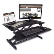Victor High Rise Height Adjustable Compact Standing Desk with Keyboard Tray, 32.5" x 25" x 19", Black (DCX610)
