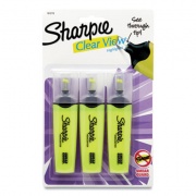 Sharpie Clearview Tank-Style Highlighter, Yellow Ink, Chisel Tip, Yellow/Black/Clear Barrel, 3/Pack (1904613)