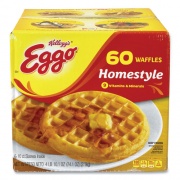 Kellogg's Eggo Homestyle Waffles, 74.1 oz Box, 10 Waffles/Sleeve, 6 Sleeves/Box, Delivered in 1-4 Business Days (90300016)