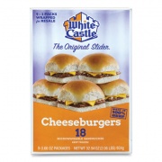White Castle Cheeseburger Sliders, 3.66 oz Pack, 2 Burgers/Pack, 9 Packs/Box, Delivered in 1-4 Business Days (90300065)