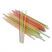 Berkley Square Neon Sip Sticks, 5.5" Polypropylene, Assorted, 1,000/Pack (1241202)
