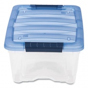 IRIS STACK AND PULL LATCHING FLAT LID STORAGE BOX, 3.23 GAL, 10.9" X 16.5" X 6.5", CLEAR/TRANSLUCENT BLUE (322029)