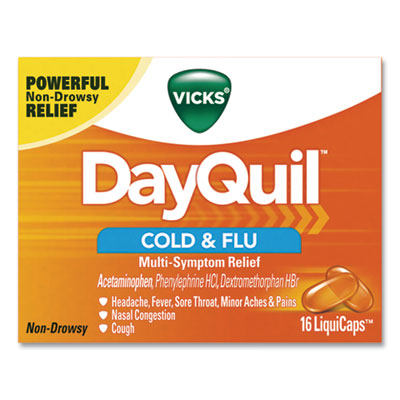 DayQuil 01442 Cold & Flu Multi-Symptom Relief LiquiCaps