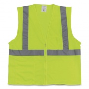 PIP Two-Pocket Zipper Safety Vest, Hi-Viz Lime Yellow, Large (3020702ZLYL)