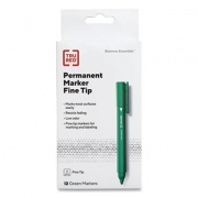 TRU RED Permanent Marker, Pen-Style, Fine Bullet Tip, Green, Dozen (24376638)