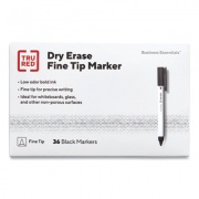 TRU RED Dry Erase Marker, Pen-Style, Fine Bullet Tip, Black, Dozen (24376605)