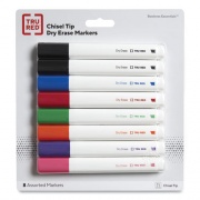 TRU RED Dry Erase Marker, Tank-Style, Medium Chisel Tip, Seven Assorted Colors, 8/Pack (24398948)
