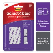 Command ADJUSTABLES REPOSITIONABLE MINI REFILL STRIPS, HOLDS UP TO 0.5 LB, 1.03 X 1.32, WHITE, 18 STRIPS (24399718)