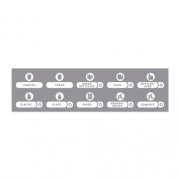 Rubbermaid Commercial RECYCLE LABEL KIT FOR SLIM JIM RECYCLING STATION BILLBOARD, 10 ASSORTED MESSAGES, 5.59 X 9.55, WHITE/CLEAR (1977787)