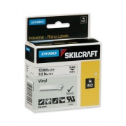 AbilityOne 7530016871404 Dymo/SKILCRAFT Industrial Rhino Thermal Vinyl Label Tape Cassettes, 0.5" x 18 ft, Black on White