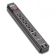 Tripp Lite Protect It! Surge Protector, 6 Outlets, 6 ft Cord, 990 Joules, Black (TLP606USBB)