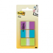 Post-it Flags 0.94" WIDE FLAGS WITH DISPENSER, BRIGHT BLUE, BRIGHT GREEN, PURPLE, 60 FLAGS (70071493244)