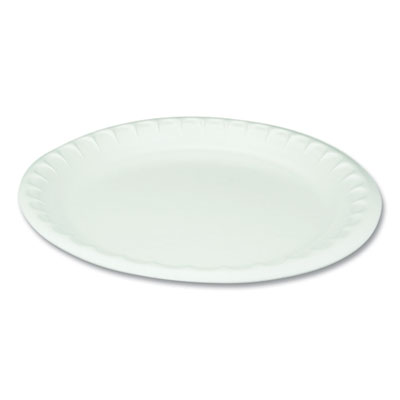 Pactiv Evergreen Unlaminated Foam Dinnerware, Plate, 10.25" dia, White, 540/Carton (0TH10010000Y)