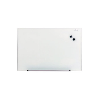 Universal Frameless Magnetic Glass Marker Board, 36" x 24", White (43202)