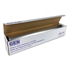 GEN Heavy-Duty Aluminum Foil Roll, 18" x 500 ft, 4/Carton (7134CT)