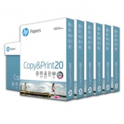 HP CopyandPrint20 Paper, 92 Bright, 20lb, 8.5 x 11, White, 400 Sheets/Ream, 6 Reams/Carton (200010)