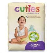 Cuties Premium Jumbo Diapers, Size 5, Over 27 lbs, 108/Carton (CR5001)