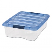IRIS STACK AND PULL LATCHING FLAT LID STORAGE BOX, 6.73 GAL, 16.5" X 22" X 6.5", CLEAR/TRANSLUCENT BLUE (1560564)