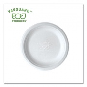 Eco-Products Vanguard Renewable and Compostable Sugarcane Plates, 6" dia, White, 1,000/Carton (EPP016NFA)