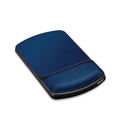Fellowes Gel Mouse Pad with Wrist Rest, 6.25 x 10.12, Black/Sapphire (98741)
