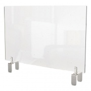 Ghent Clear Partition Extender with Attached Clamp, 36 x 3.88 x 24, Thermoplastic Sheeting (PEC2436A)