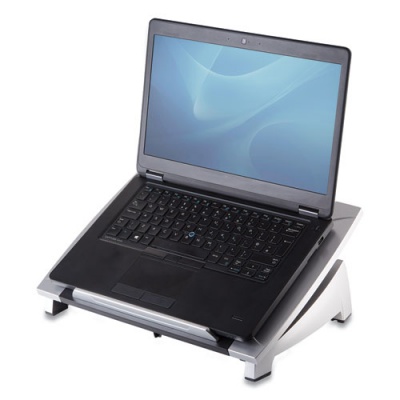 Fellowes Office Suites Laptop Riser, 15.13" x 11.38" x 4.5" to 6.5", Black/Silver, Supports 10 lbs (8032001)