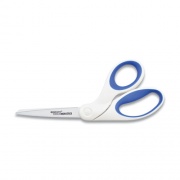 Westcott Non-Stick Titanium Bonded Scissors, 8" Long, 3.25" Cut Length, White/Blue Bent Handle (ACM16578)