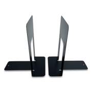 Huron Steel Bookends, Contemporary Style, Nonskid, 6 x 8 x 9.25, Black, 1 Pair (HASZ0039)